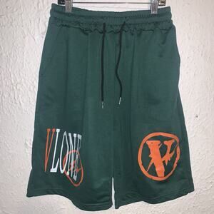 Vlone Double Lightning Bolts Green Sweatshorts Athletic Comfortable Shorts S